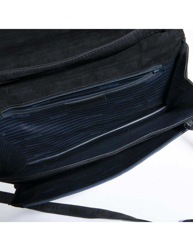 Sac GIANNI VERSACE veau velours bleu nuit Vintage