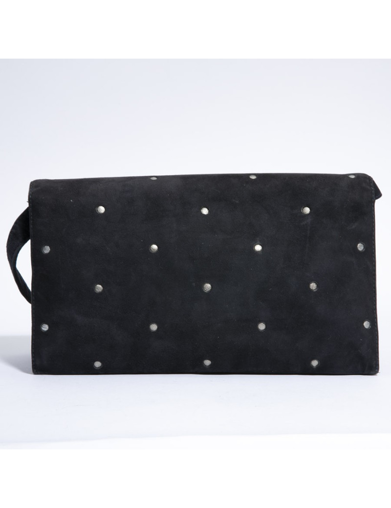 GIANNI VERSACE Bag  veau velours bleu nuit Vintage