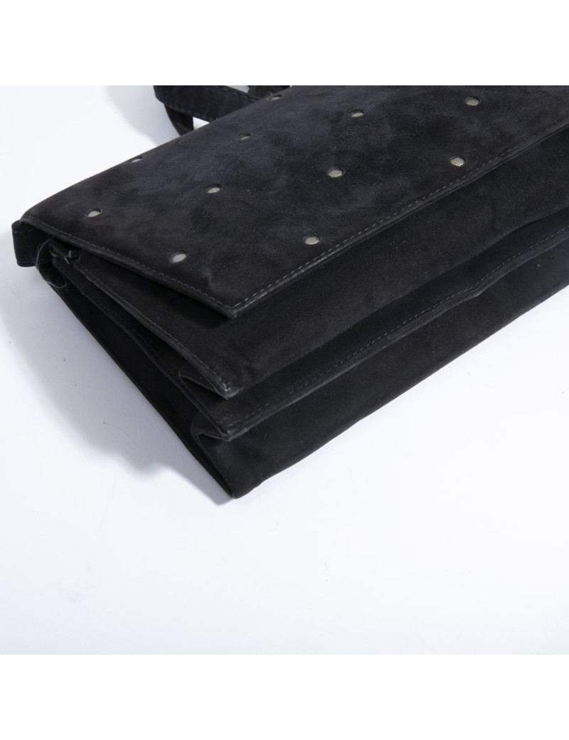 GIANNI VERSACE Bag  veau velours bleu nuit Vintage