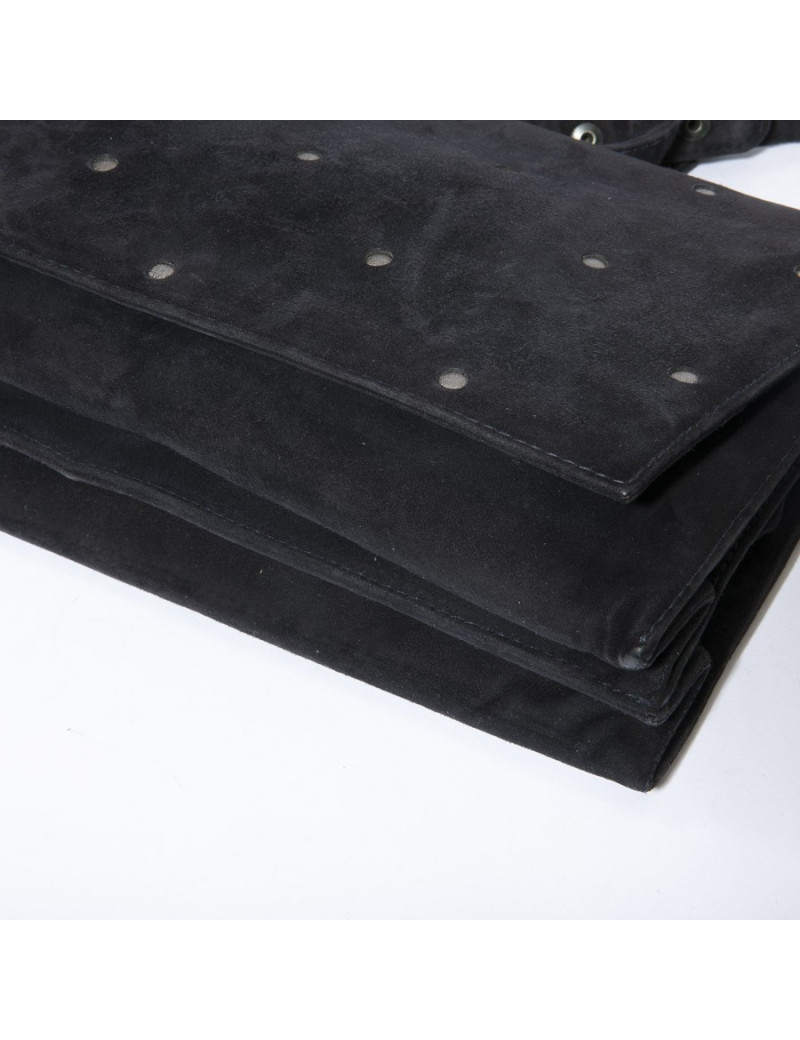 GIANNI VERSACE Bag  veau velours bleu nuit Vintage