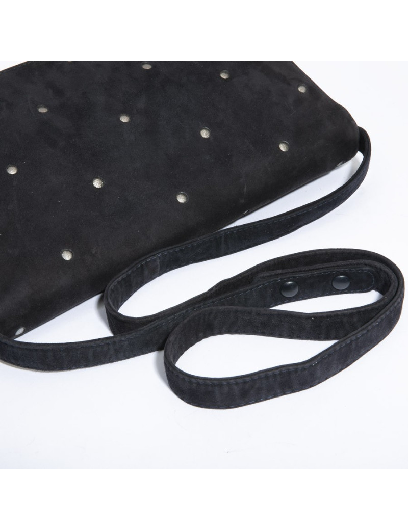 Sac GIANNI VERSACE veau velours bleu nuit Vintage