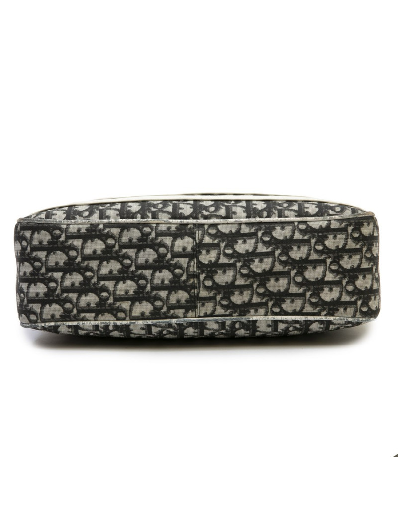 CHRISTIAN DIOR vintage messenger bag in black, white and gray monogram canvas