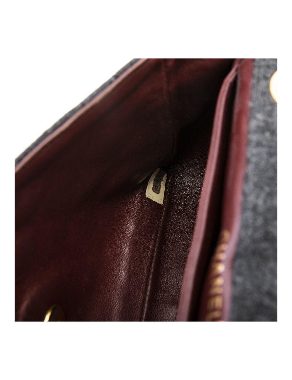 Sac CHANEL tweed et cuir noir