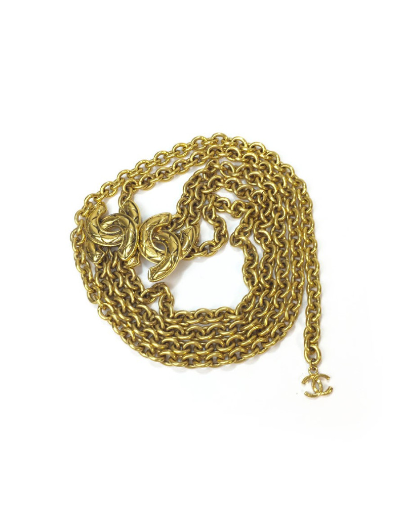 Ceinture CHANEL Triple chaînes dorées Vintage