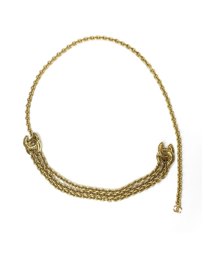 Ceinture CHANEL Triple chaînes dorées Vintage