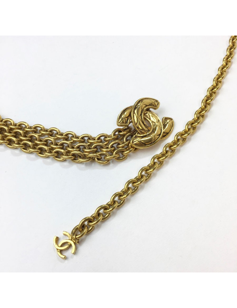 Ceinture CHANEL Triple chaînes dorées Vintage