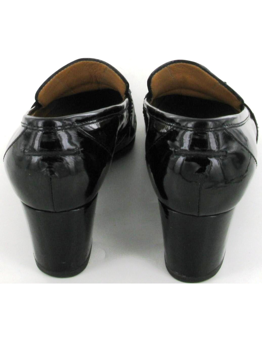 Escarpins HERMES façon mocassins vernis noir T 36.5