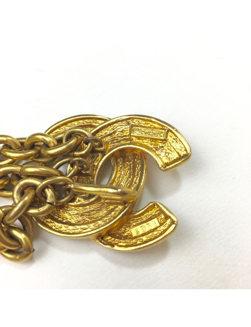 CHANEL vintage triple chain belt in gilt metal