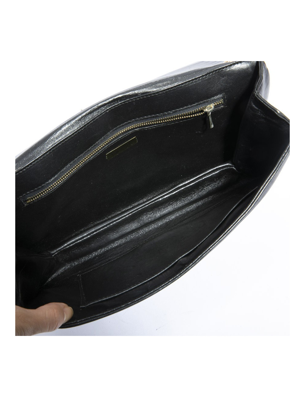 Pochette PIERRE CARDIN cuir d'agneau noir Vintage