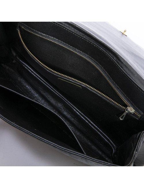 Pochette PIERRE CARDIN cuir d'agneau noir Vintage