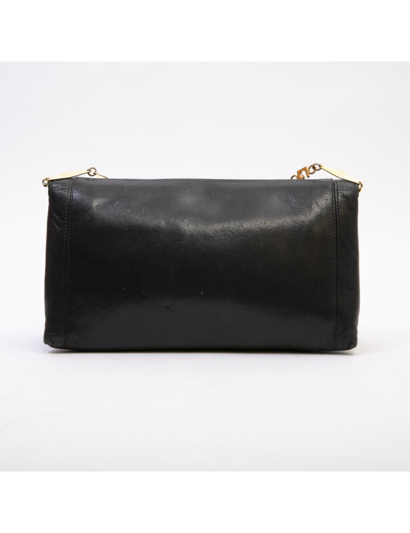 Pochette PIERRE CARDIN cuir d'agneau noir Vintage