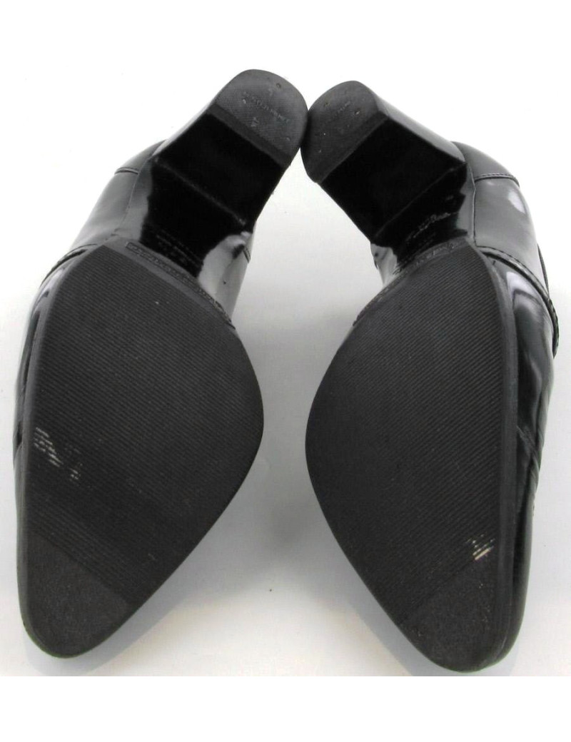 Escarpins HERMES façon mocassins vernis noir T 36.5