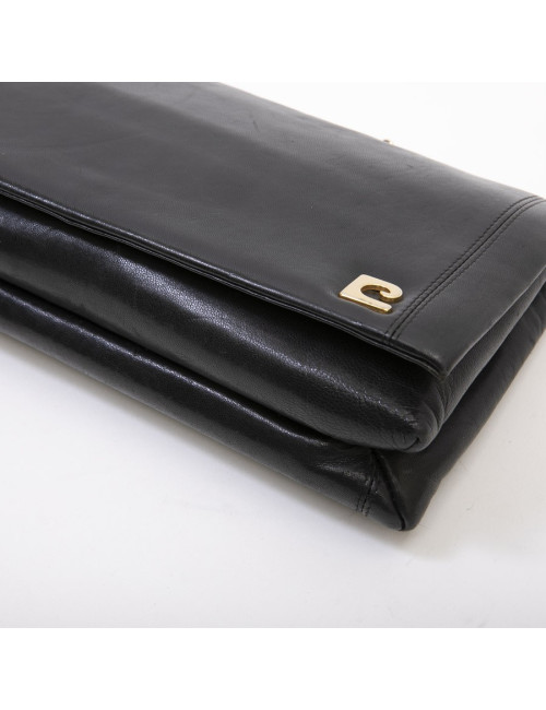Pochette PIERRE CARDIN cuir d'agneau noir Vintage