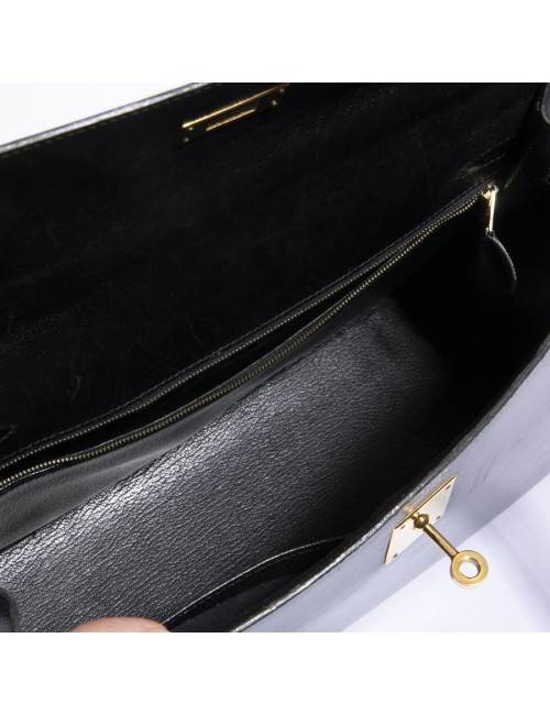 Kelly 32 HERMES sellier cuir box noir