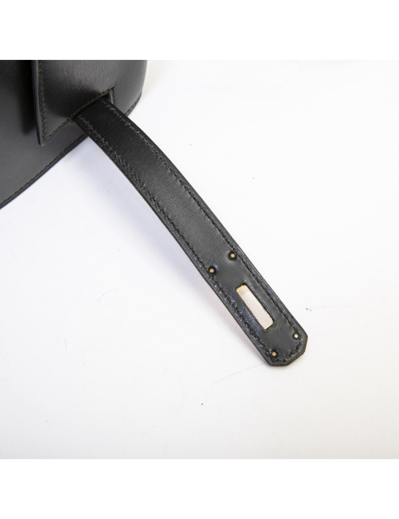 HERMES Kelly 32 vintage bag in black box leather