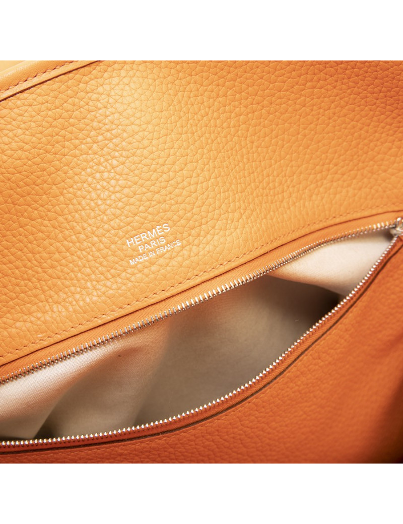 HERMES bag in orange clemence taurillon leather