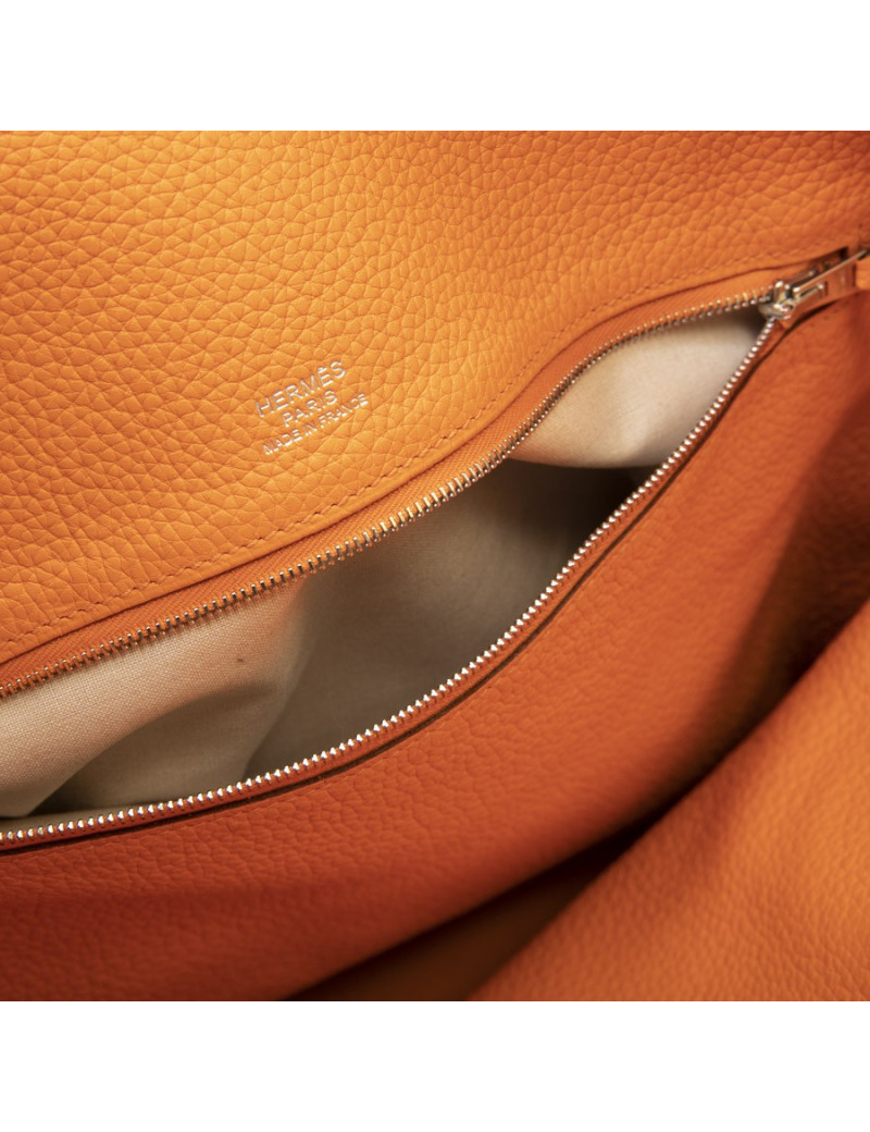 HERMES bag in orange clemence taurillon leather