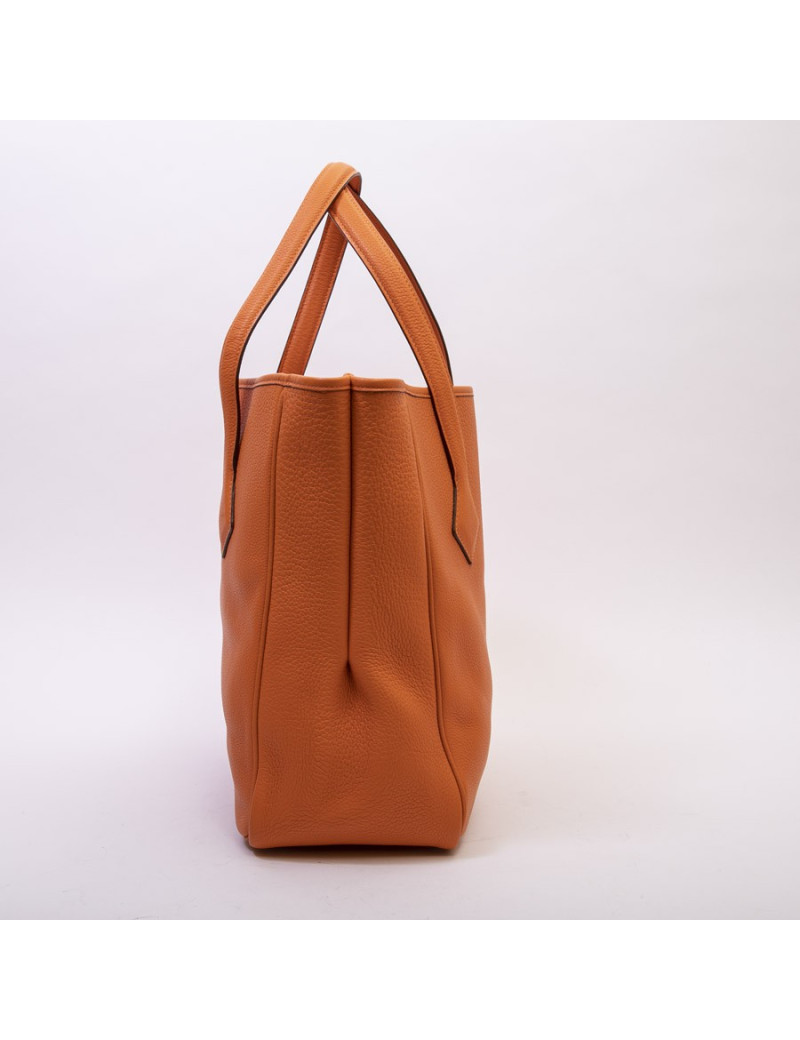 Sac HERMES cuir taurillon clémence orange