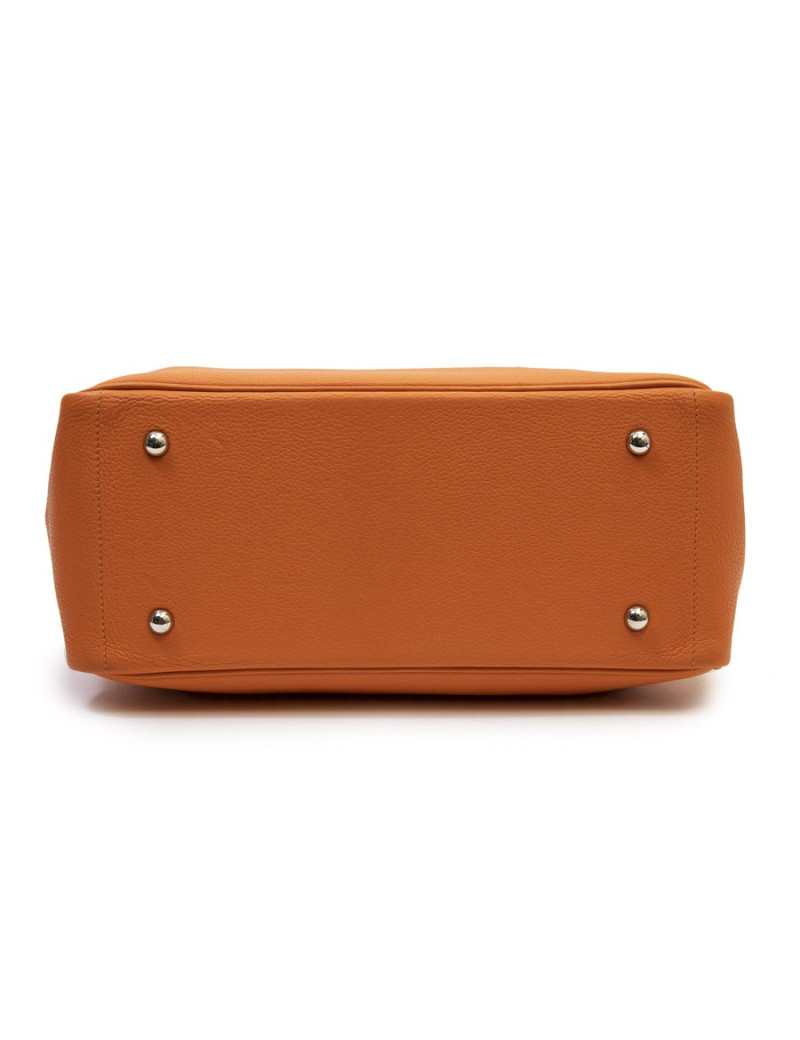 HERMES bag in orange clemence taurillon leather