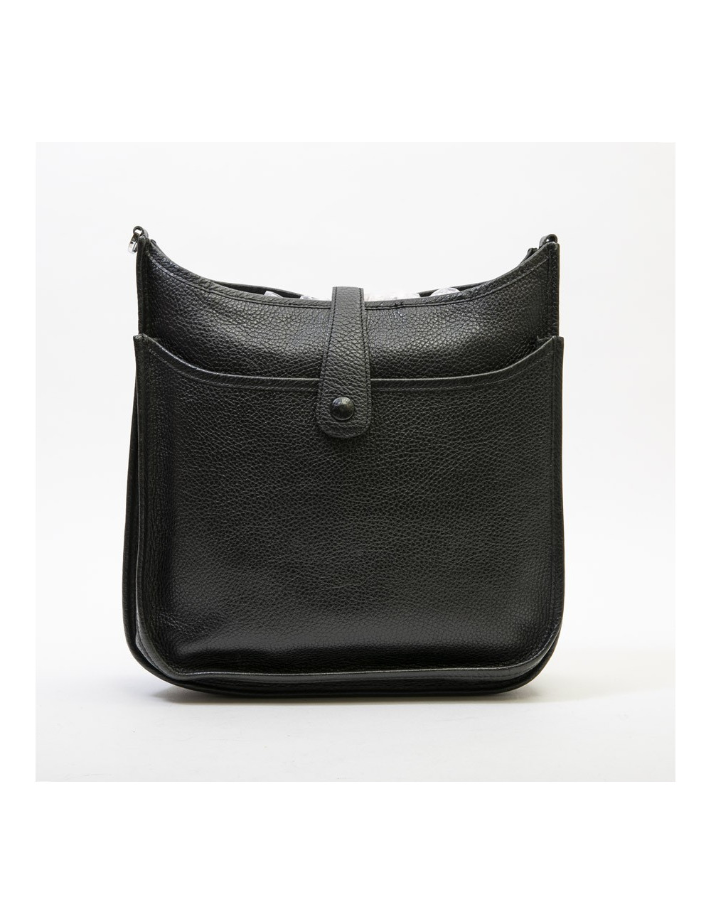 HERMES Evelyne II bag in black taurillon clémence leather