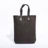 HERMES vintage bag in brown canvas and leather