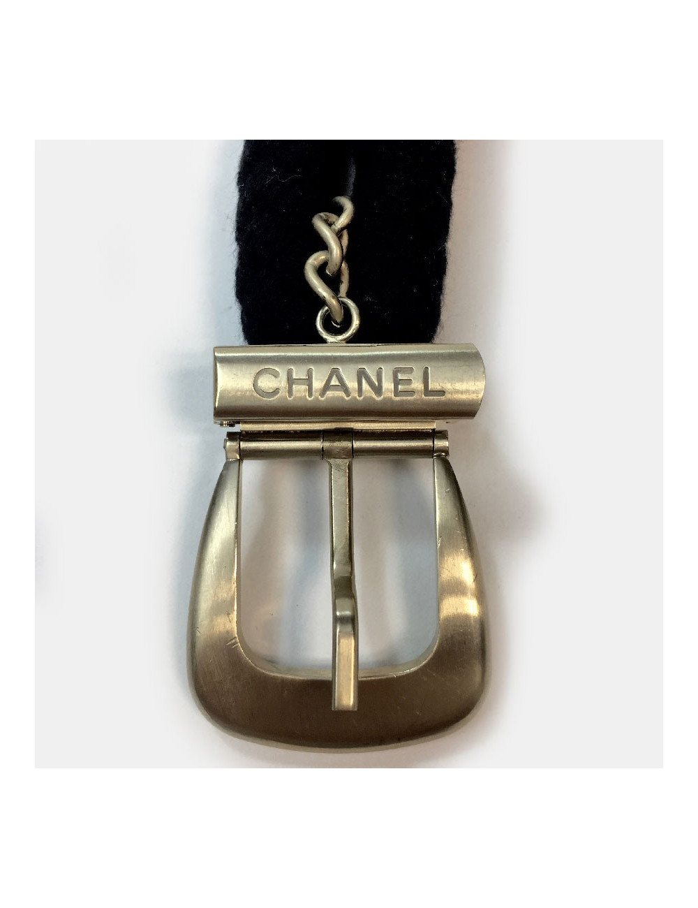 CHANEL belt in black rope and gilt metal