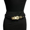 CHANEL belt in black rope and gilt metal