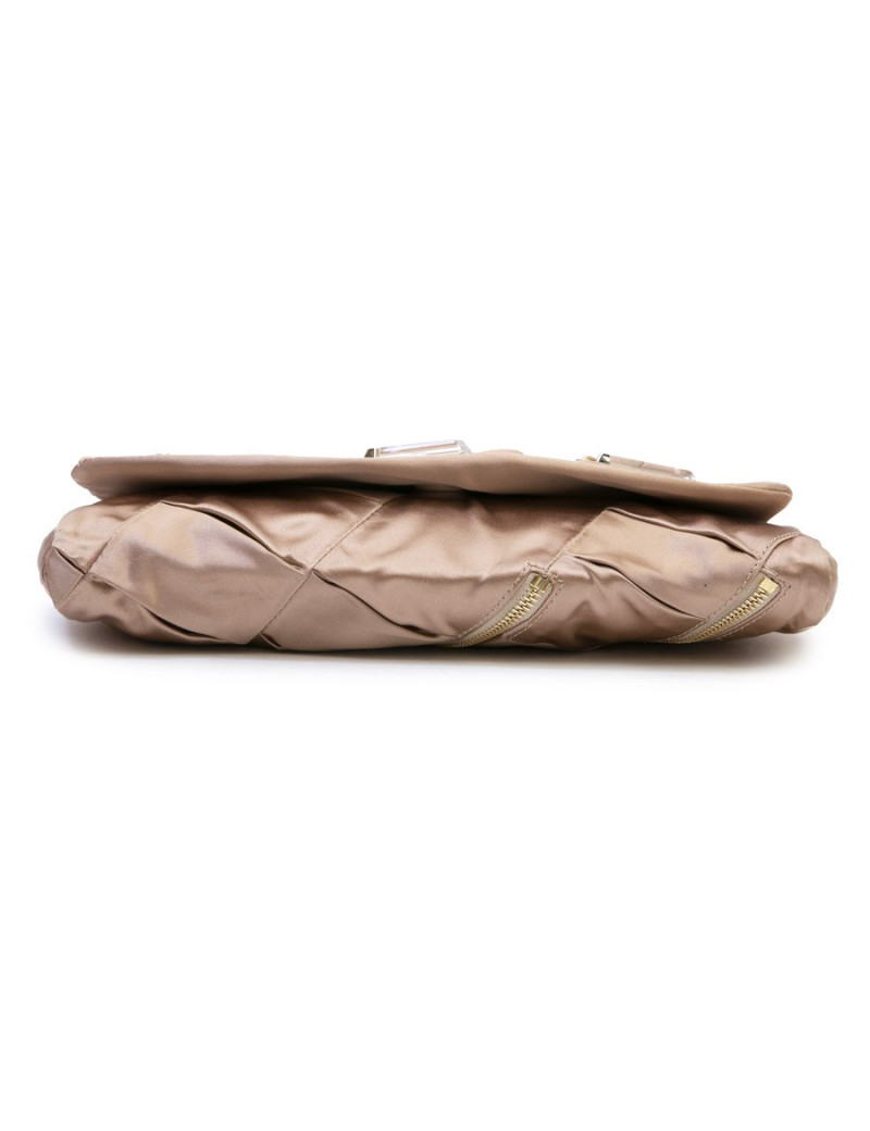 Sac CHRITIAN LOUBOUTIN en satin duchesse beige rosé