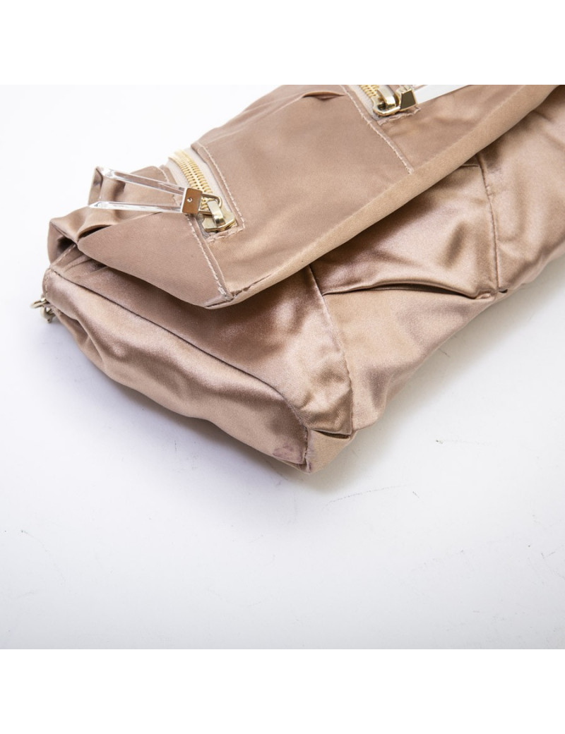 Sac CHRITIAN LOUBOUTIN en satin duchesse beige rosé