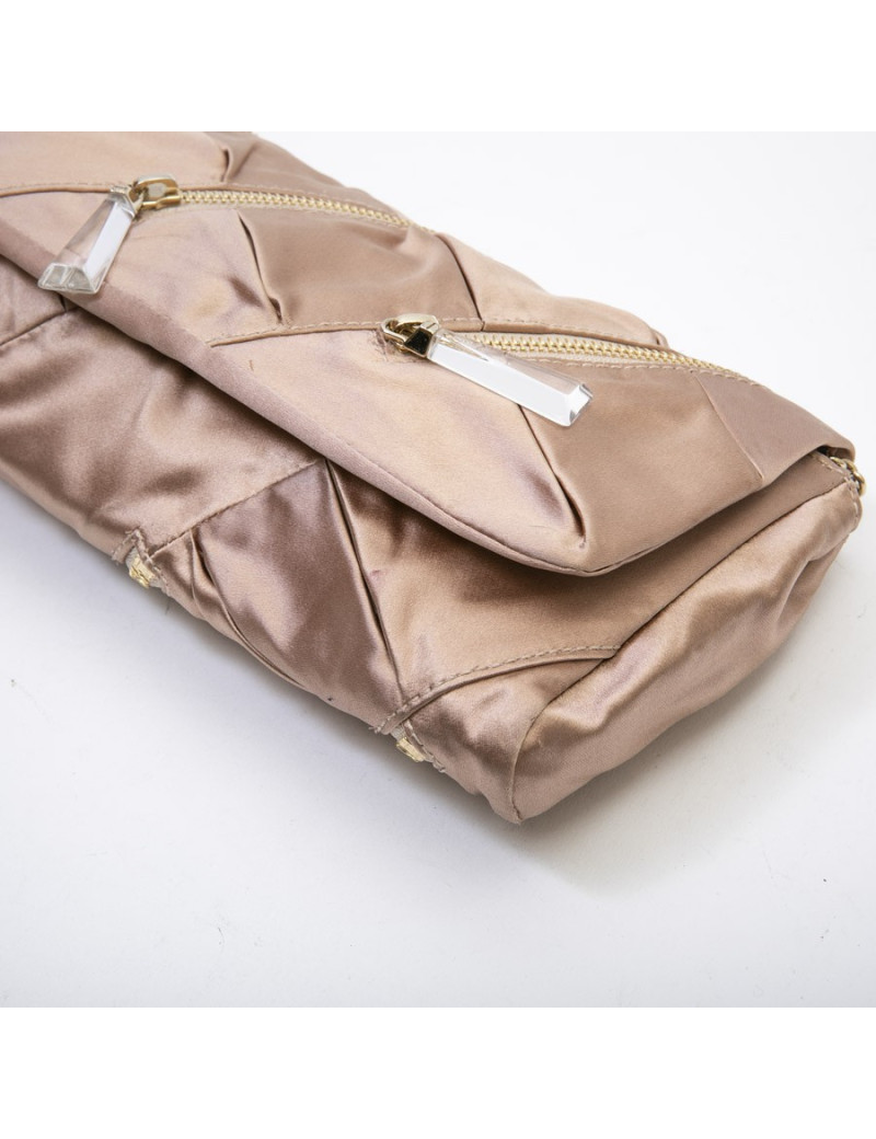 Sac CHRITIAN LOUBOUTIN en satin duchesse beige rosé