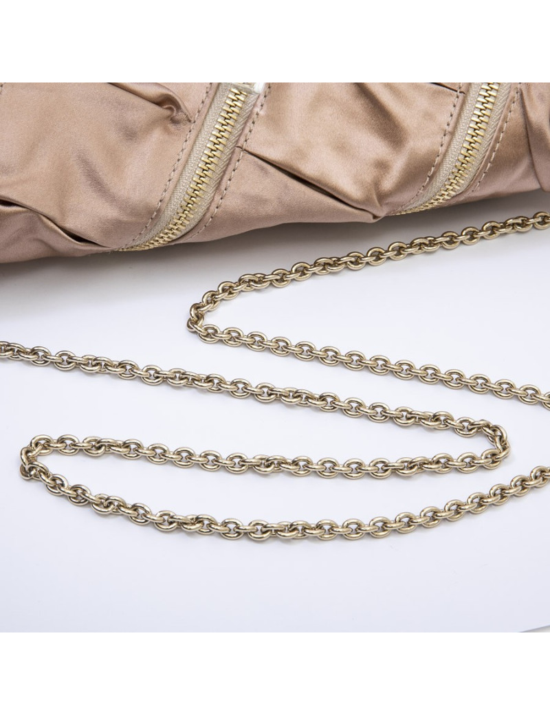 Sac CHRISTIAN LOUBOUTIN en satin duchesse beige rosé