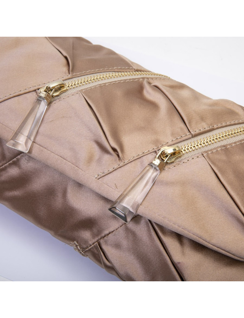 Sac CHRITIAN LOUBOUTIN en satin duchesse beige rosé