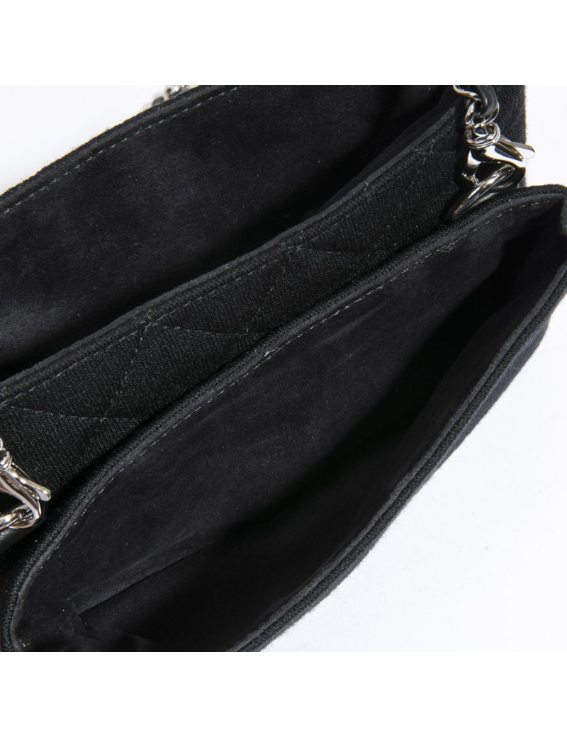 Pochette CHANEL jersey chaine argent