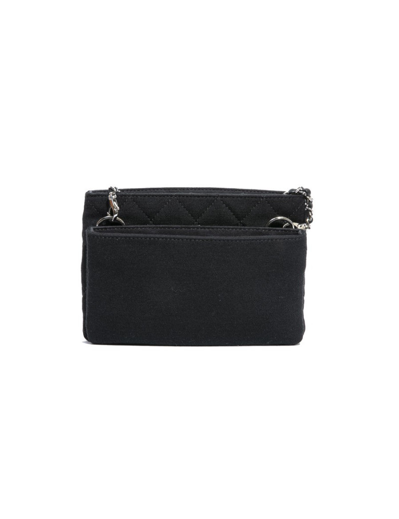 Pochette CHANEL jersey chaine argent