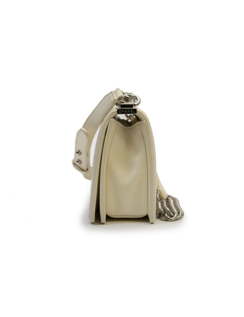 CHANEL boy bag in ecru galuchat