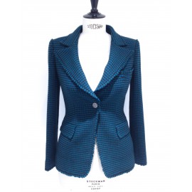 Blue duck and black T36 houndstooth tweed jacket CHANEL - VALOIS