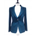 Blue duck and black T36 houndstooth tweed jacket CHANEL