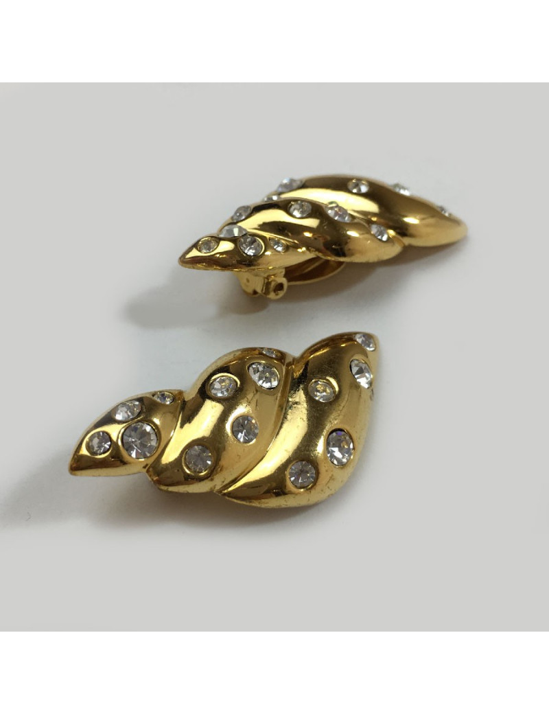 Broche clips YSL doré Vintage