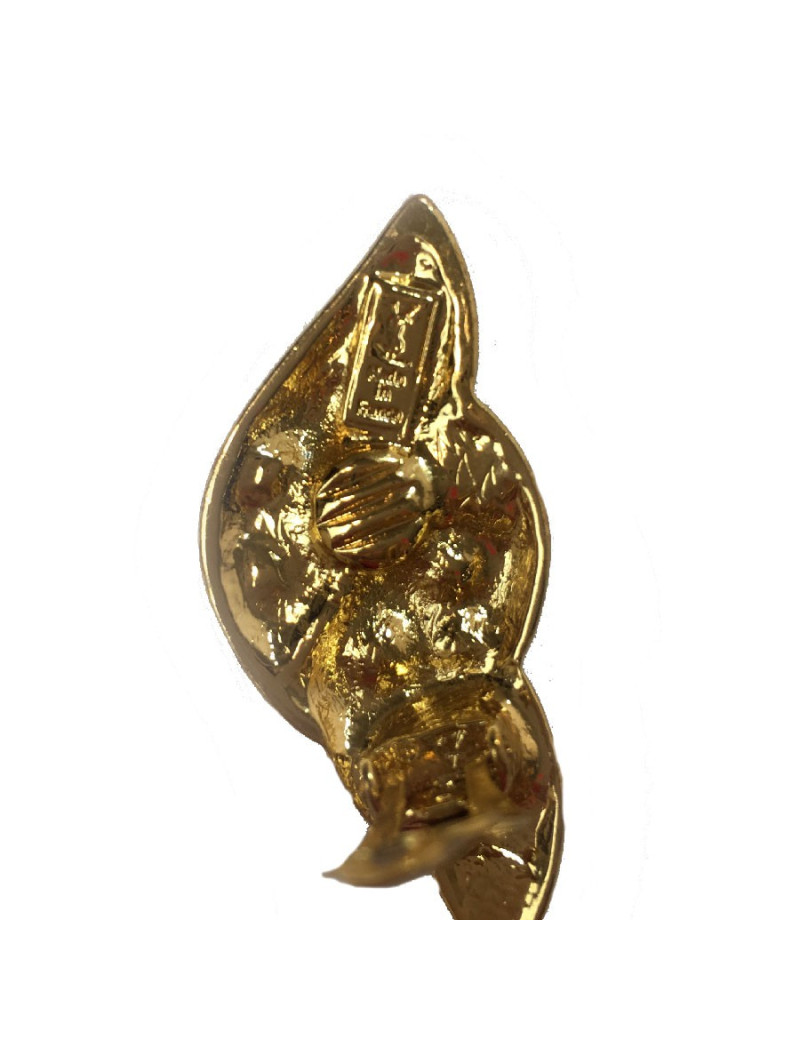 Broche clips YSL doré Vintage