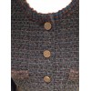 Veste CHANEL en tweed vert foncé et ornements bronze T 40