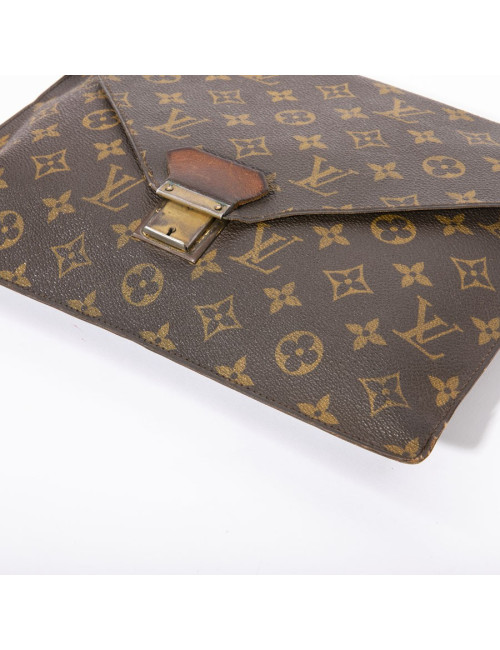 Pochette enveloppe LOUIS VUITTON toile Monogram marron Vintage