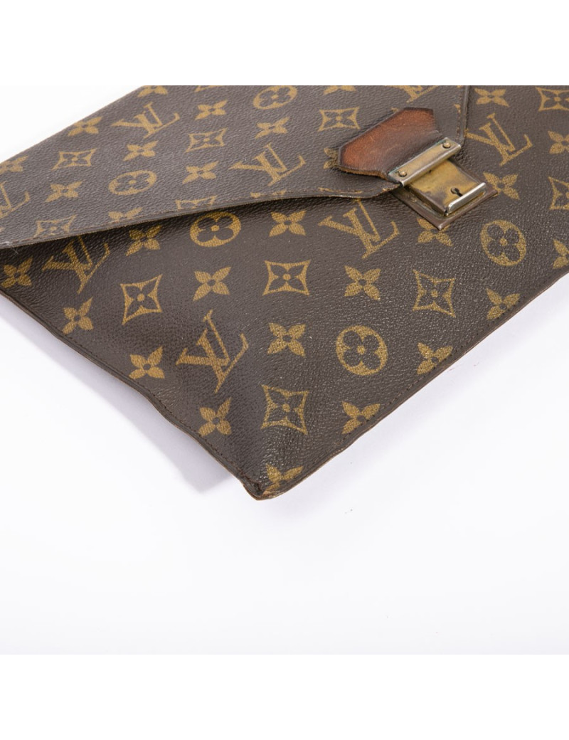 Pochette enveloppe LOUIS VUITTON toile Monogram marron Vintage