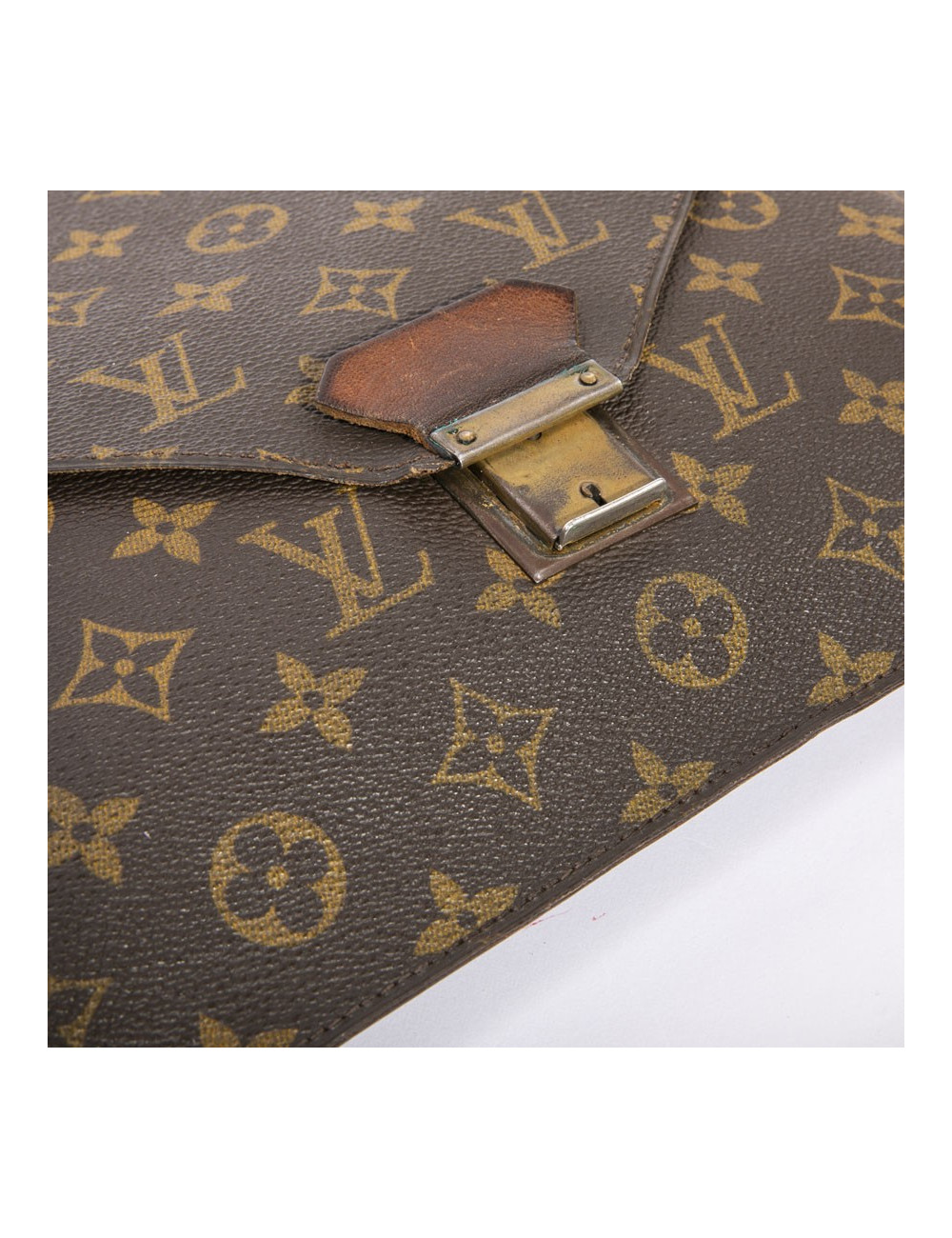 Pochette enveloppe LOUIS VUITTON toile Monogram marron Vintage