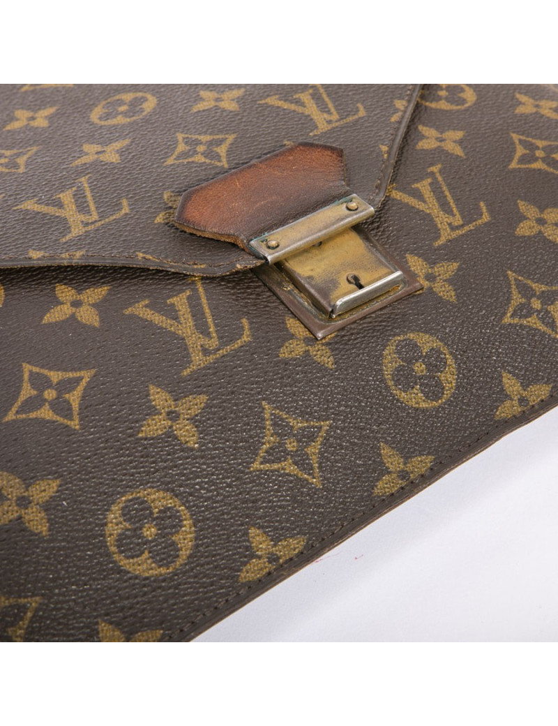 Pochette enveloppe LOUIS VUITTON toile Monogram marron Vintage