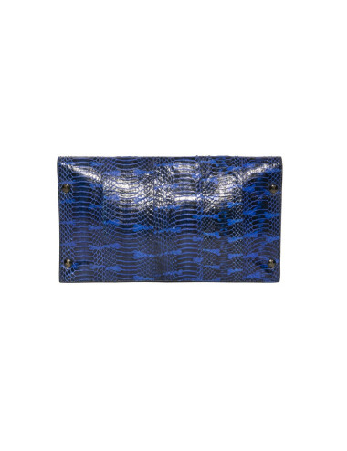 Pochette SOFIA MARLON en python bleu electrique et rose  2