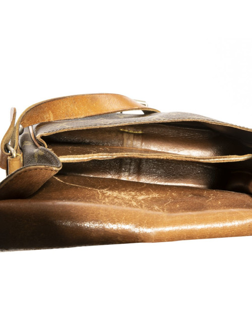 LOUIS VUITTON vintage satchel bag in brown monogram canvas and leather