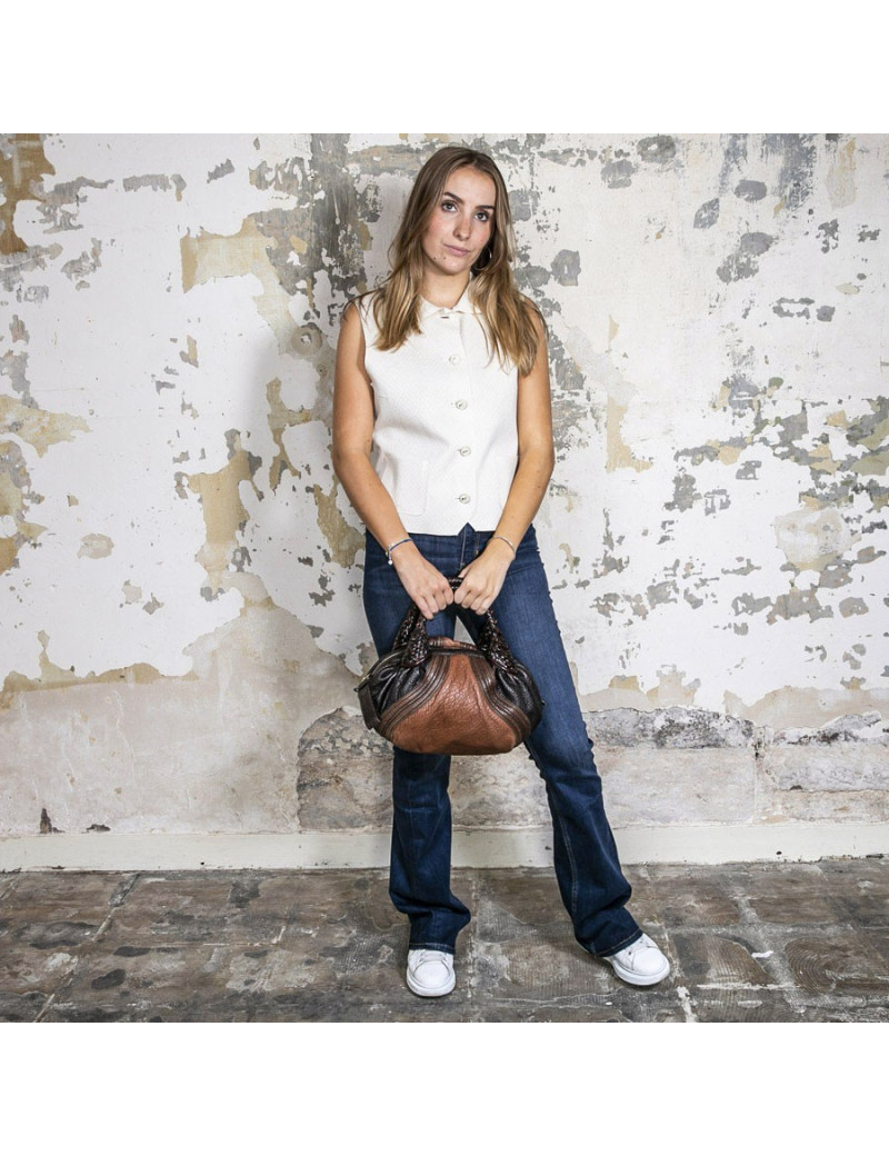 Sac FENDI spy mini cuir marron