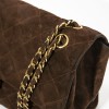 CHANEL Timeless double flap bag in dark brown quilted velvet calfskin leather