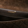 CHANEL Timeless double flap bag in dark brown quilted velvet calfskin leather