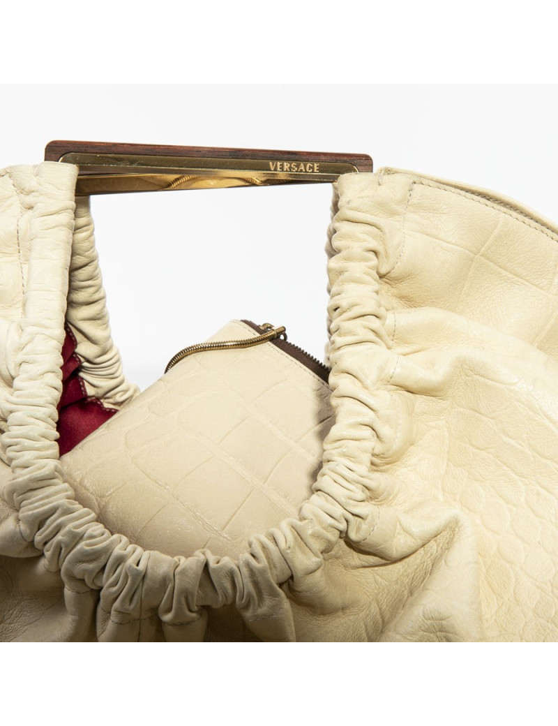 Sac VERSACE cuir beige et marron